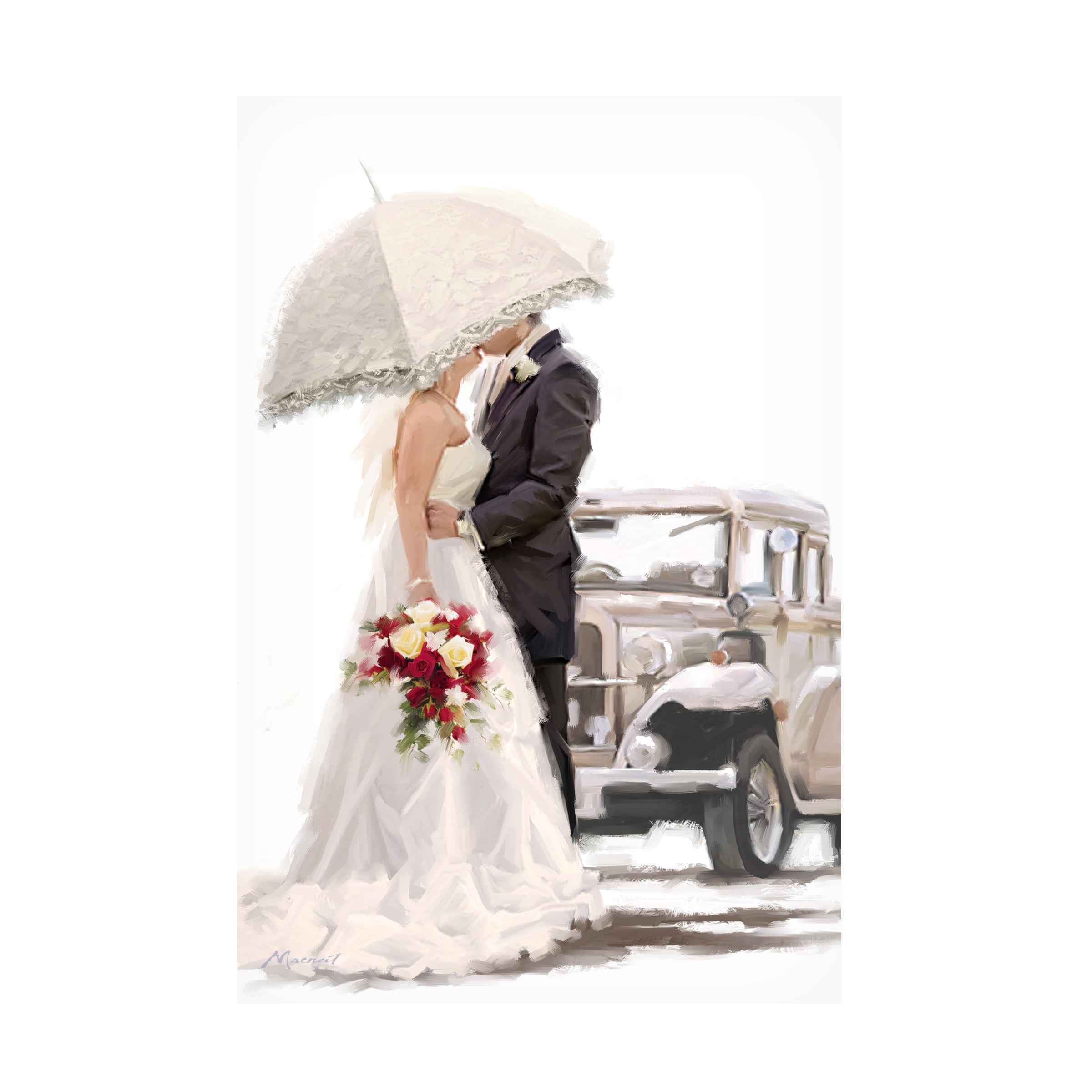 Trademark Fine Art The Macneil Studio Wedding Car Canvas Wall Art - 22x32
