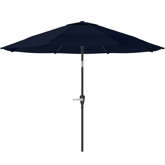 Pure Garden 10FT Patio Umbrella with Auto Tilt and Vented Canopy (Navy)