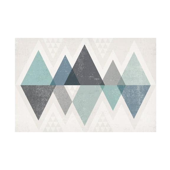 Michael Mullan 'Mod Triangles Ii Blue' Canvas Art