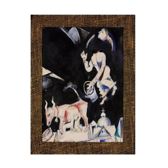 Marc Chagall 'Donkey On The Roof' Canvas Art