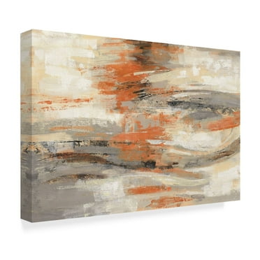 Trademark Fine Art 30x47 Abstract Canvas Wall Art 'Golden Dust Crop Orange' by Silvia Vassileva