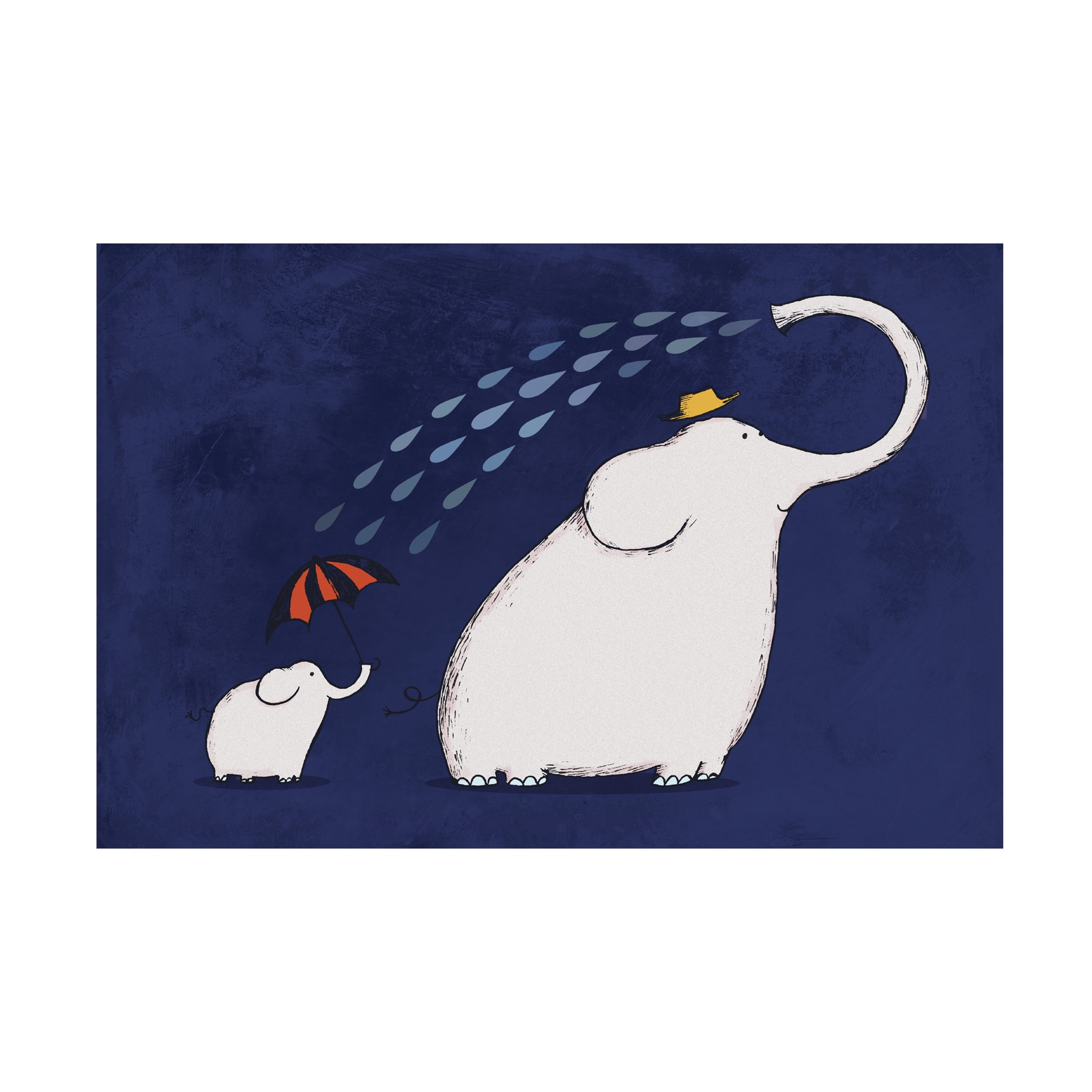 Carla Martell 'Umbrella Elephant' Canvas Art