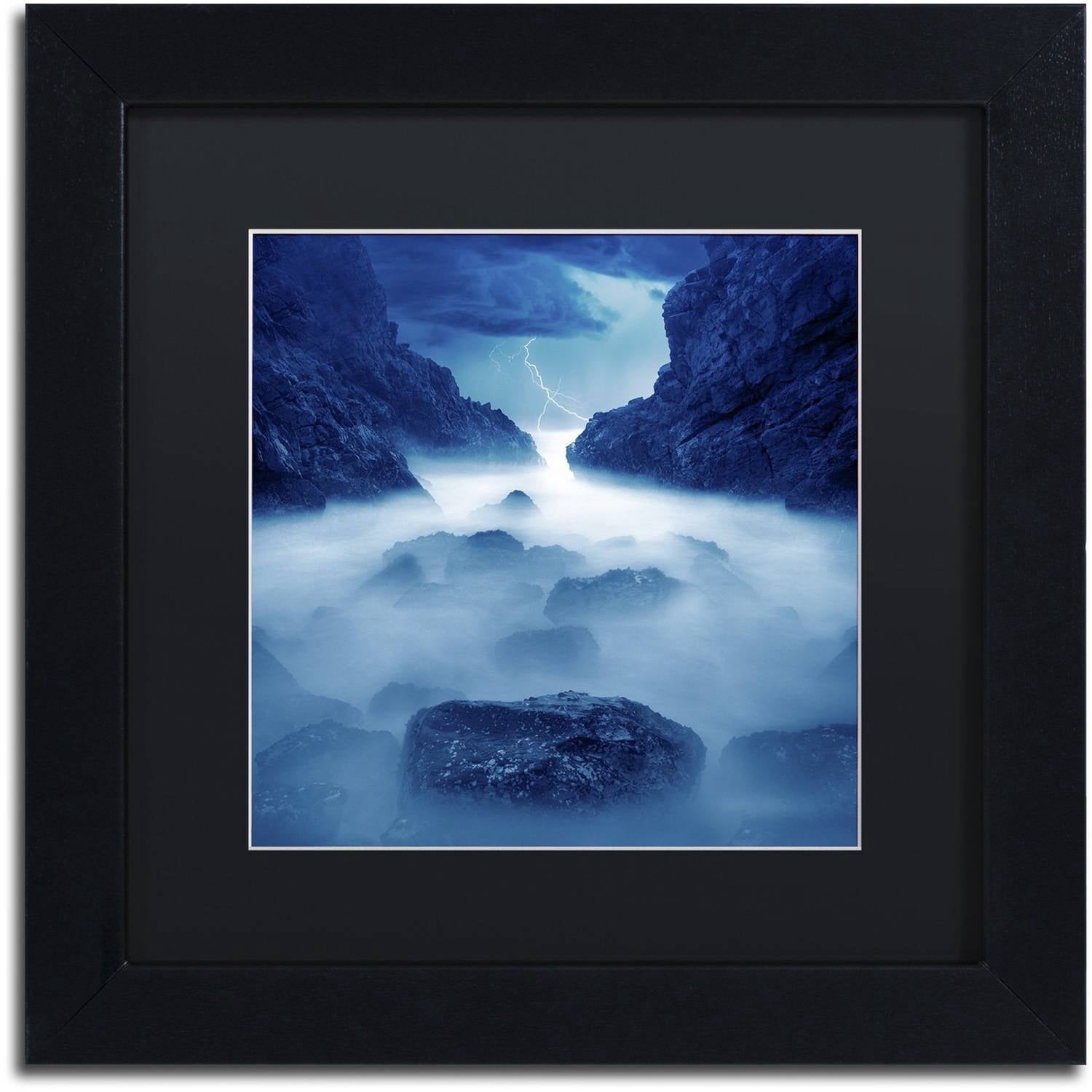 Moises Levy 'Tormenta en Ixtapa Blue' Black Matted Framed Art