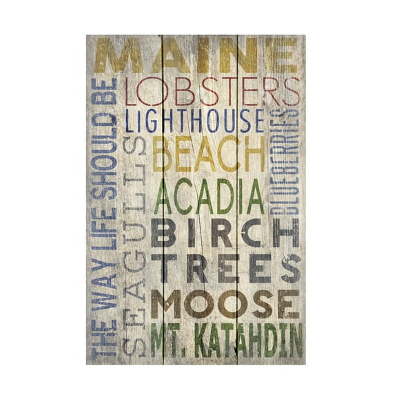 Trademark Fine Art Lantern Press Maine Canvas Wall Art - 12x19