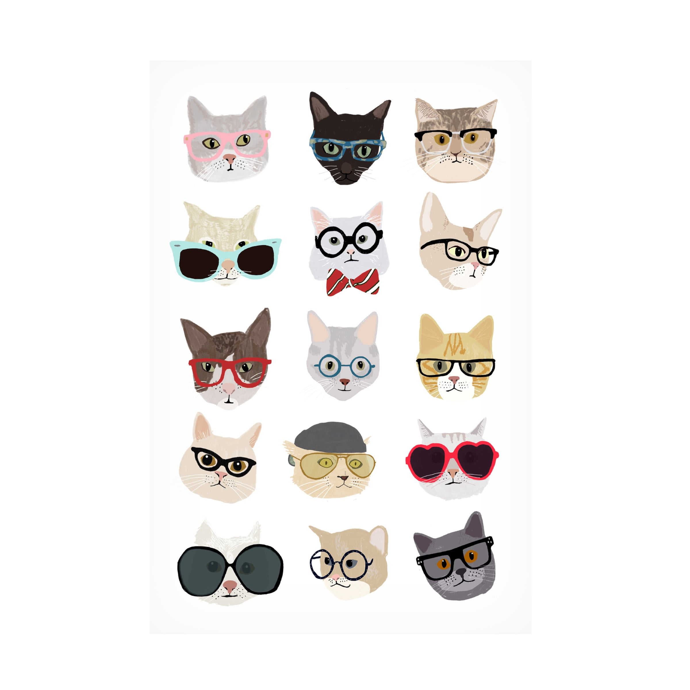 Hanna Melin 'Cats With Glasses' Canvas Art