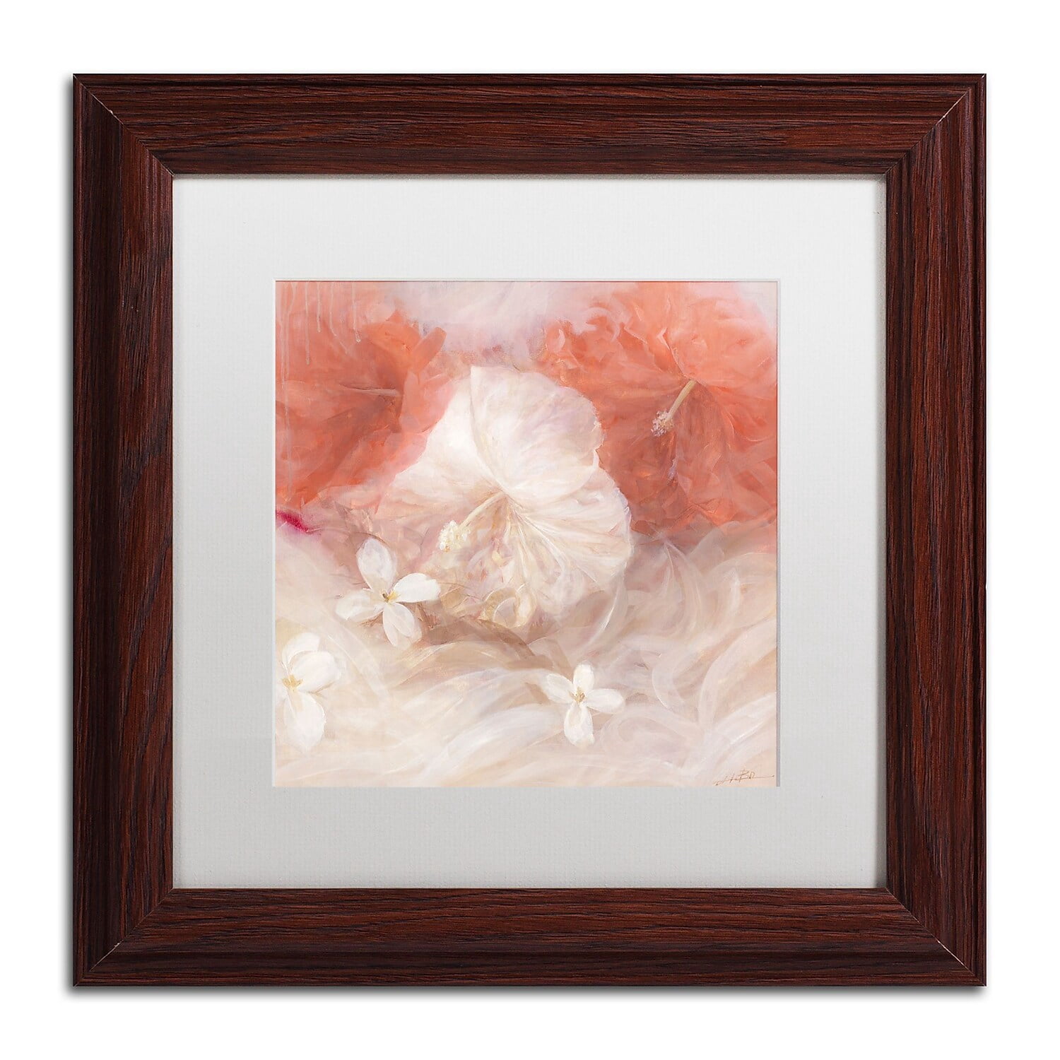 Li Bo 'Hibiscus IV' Matted Framed Art