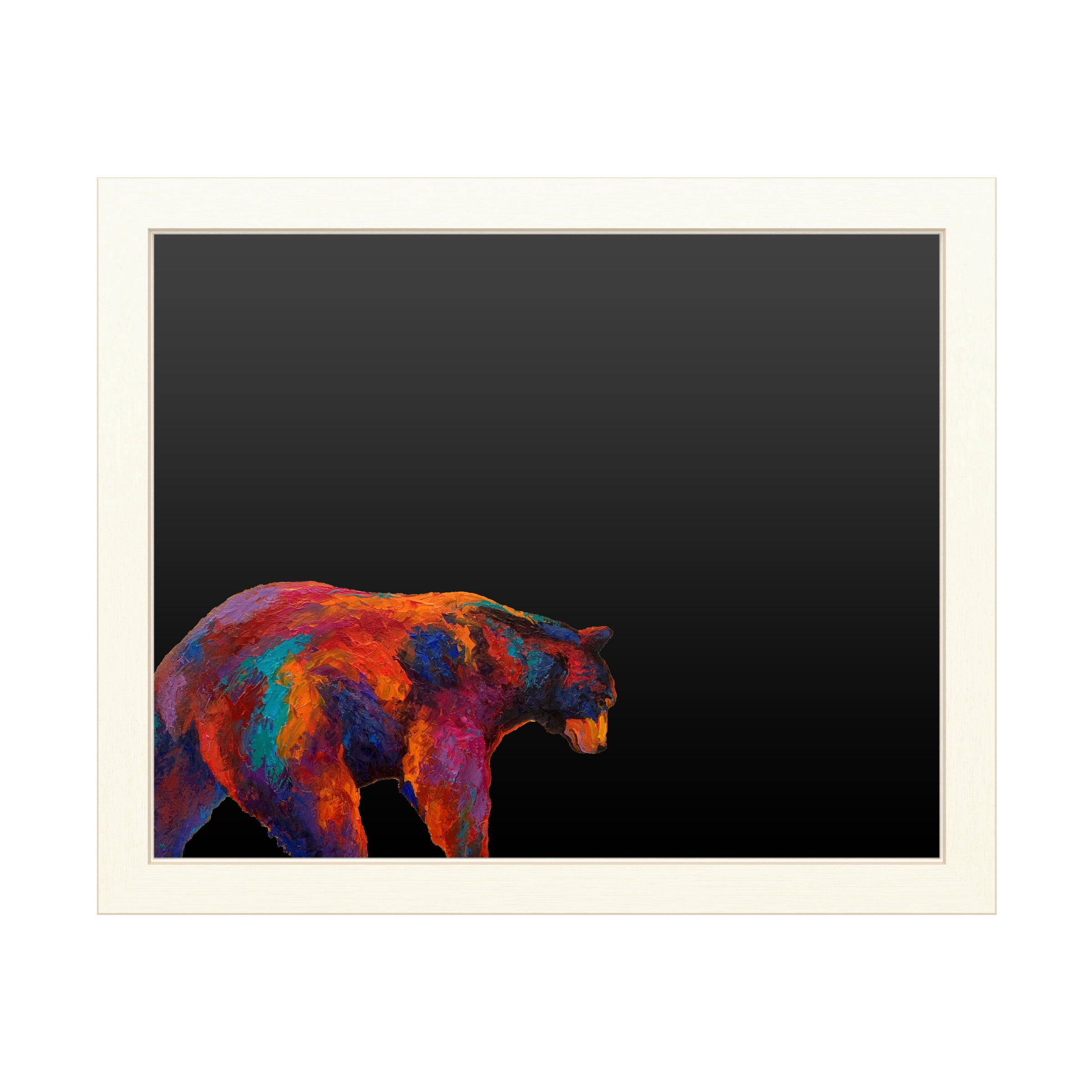 Functional Chalkboard with Printed Artwork - Marion Rose 'Daily Rounds Black Bear' Chalk Board Wall Sign - Ready to Hang