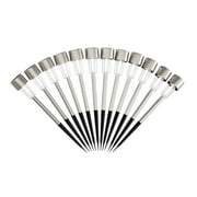 Pure Garden Stainless-Steel Outdoor LED Solar Lights 12-Pack (Silver)