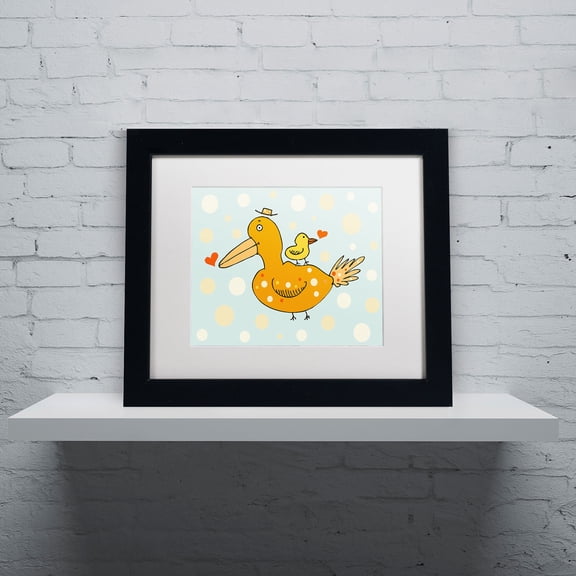 Carla Martell 'Bird and Baby' Matted Framed Art