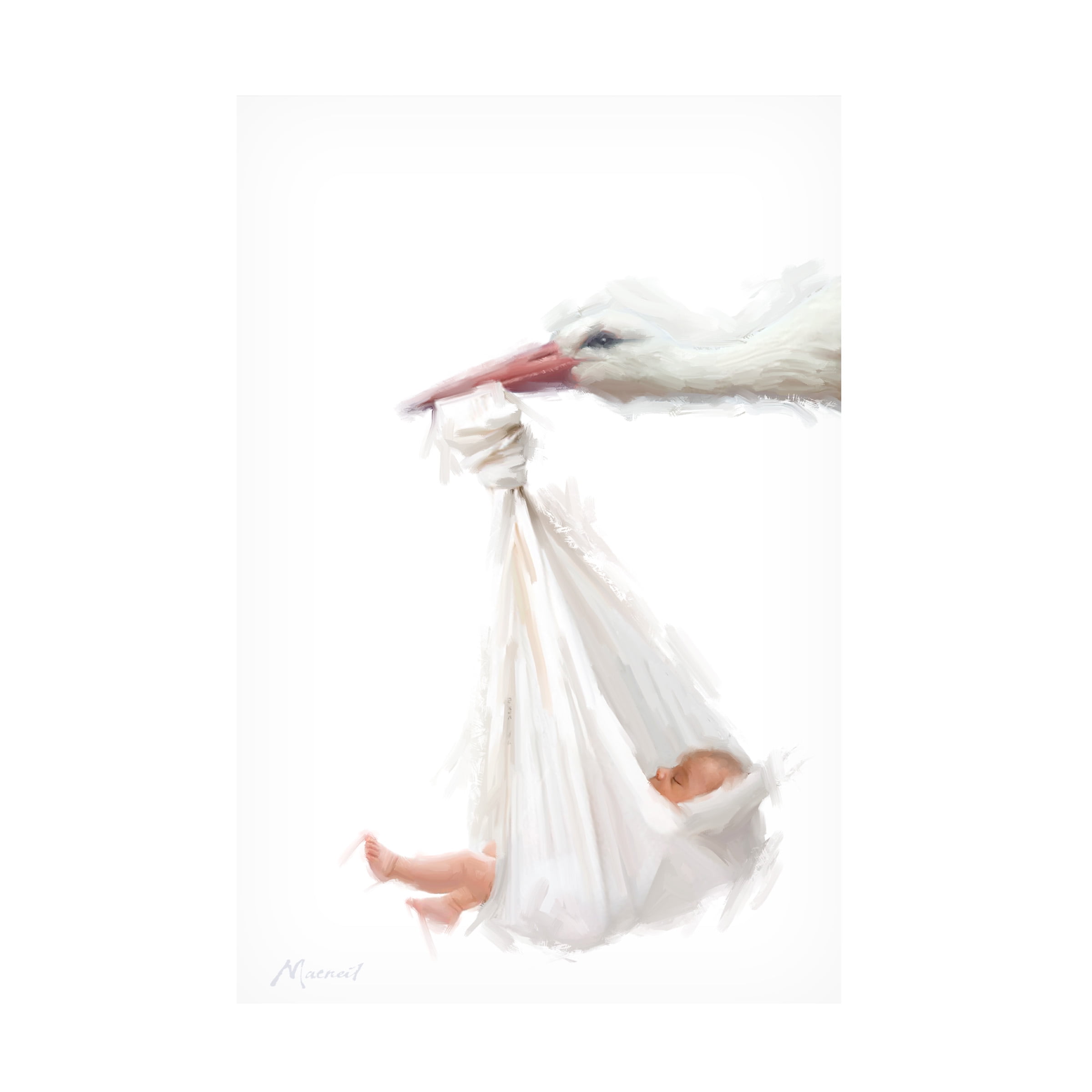 The Macneil Studio 'Stork and Baby' Canvas Art