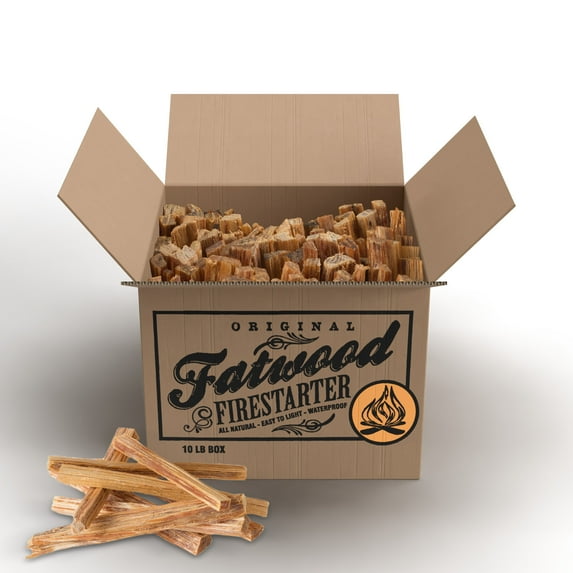 Pure Garden 10lb Box of Fatwood Pine Wood Fire Sticks for Starting Fires