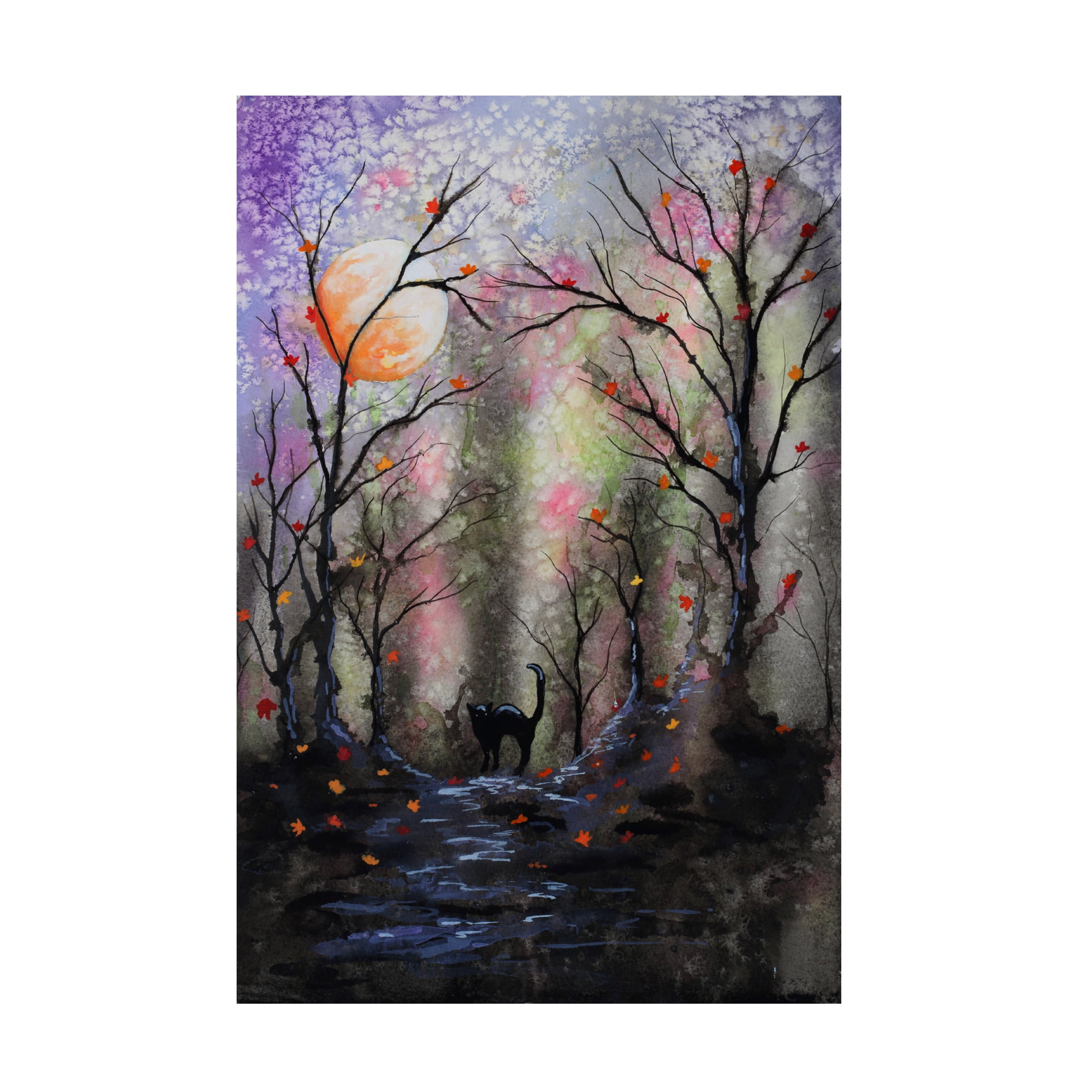 Michelle Faber 'Black Cat In Forest' Canvas Art