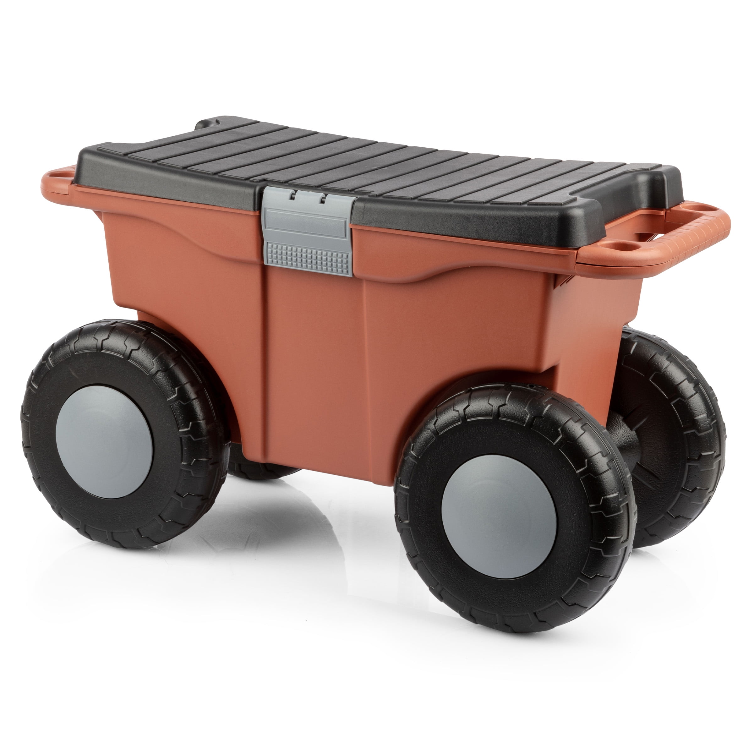 Pure Garden Rolling Garden Cart with Seat and Storage - Walmart.com