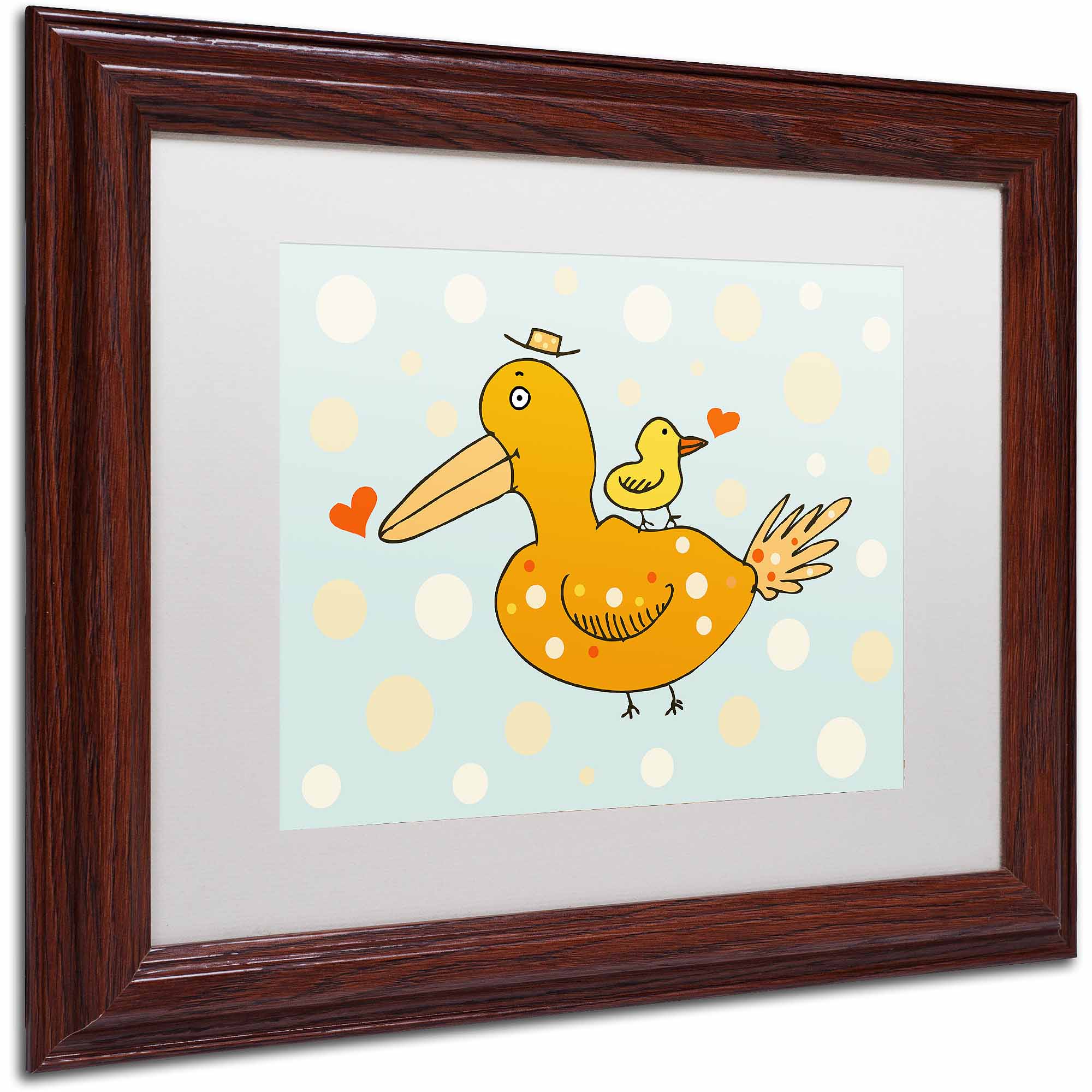 Carla Martell 'Bird and Baby' Matted Framed Art