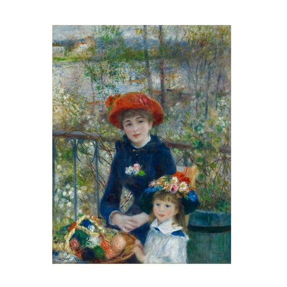 Trademark Fine Art Renoir   Two Sisters On The Terrace 2 Canvas Wall Art - 14x19