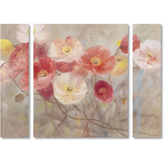 Li Bo 'Wild Poppies I' Multi Panel Art Set Large