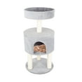 thumbnail image 1 of PETMAKER 44-Tier Kitty Cat Condo with Overhead Balcony - Gray and White, 1 of 7