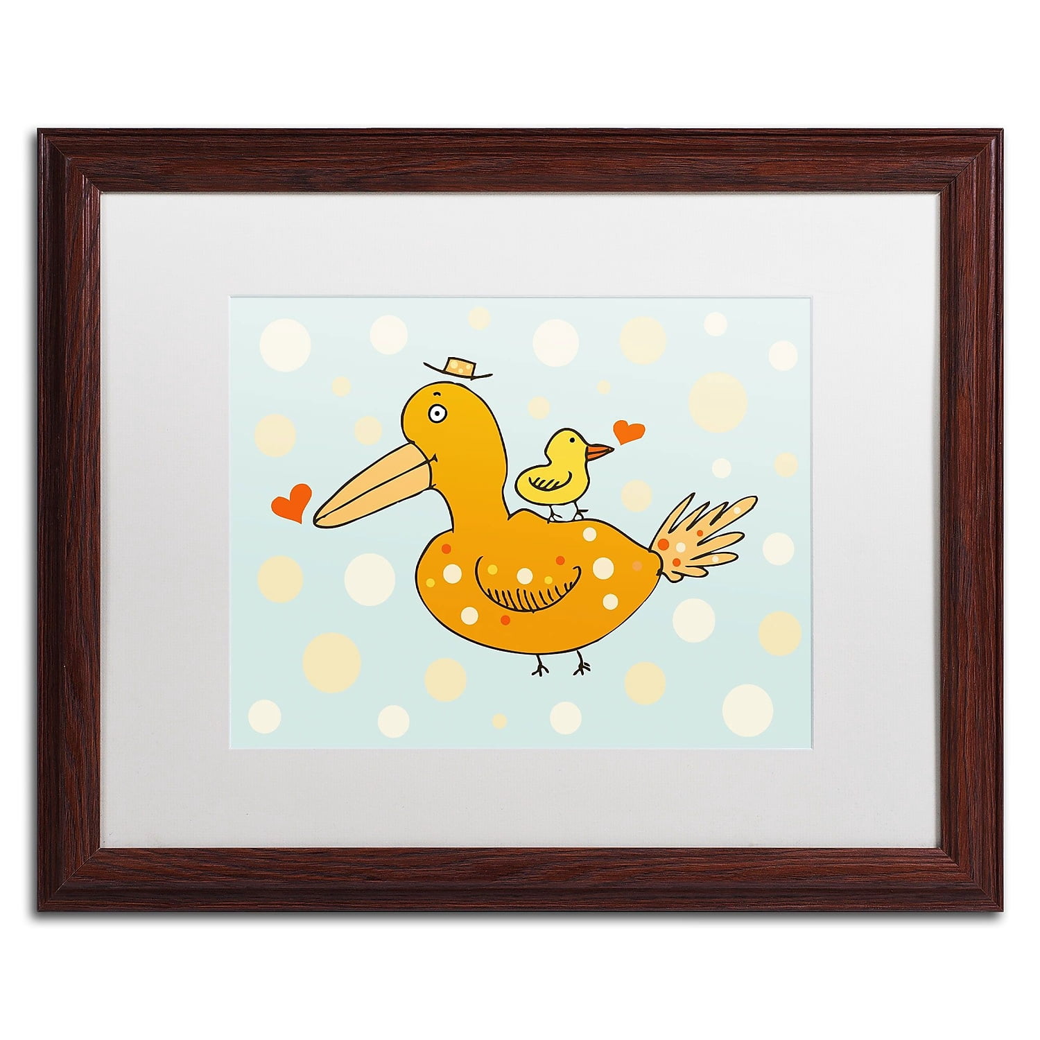 Carla Martell 'Bird and Baby' Matted Framed Art