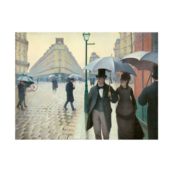 Trademark Fine Art Gustave Caillebotte Paris Street on a Rainy Day Canvas Wall Art - 18x24