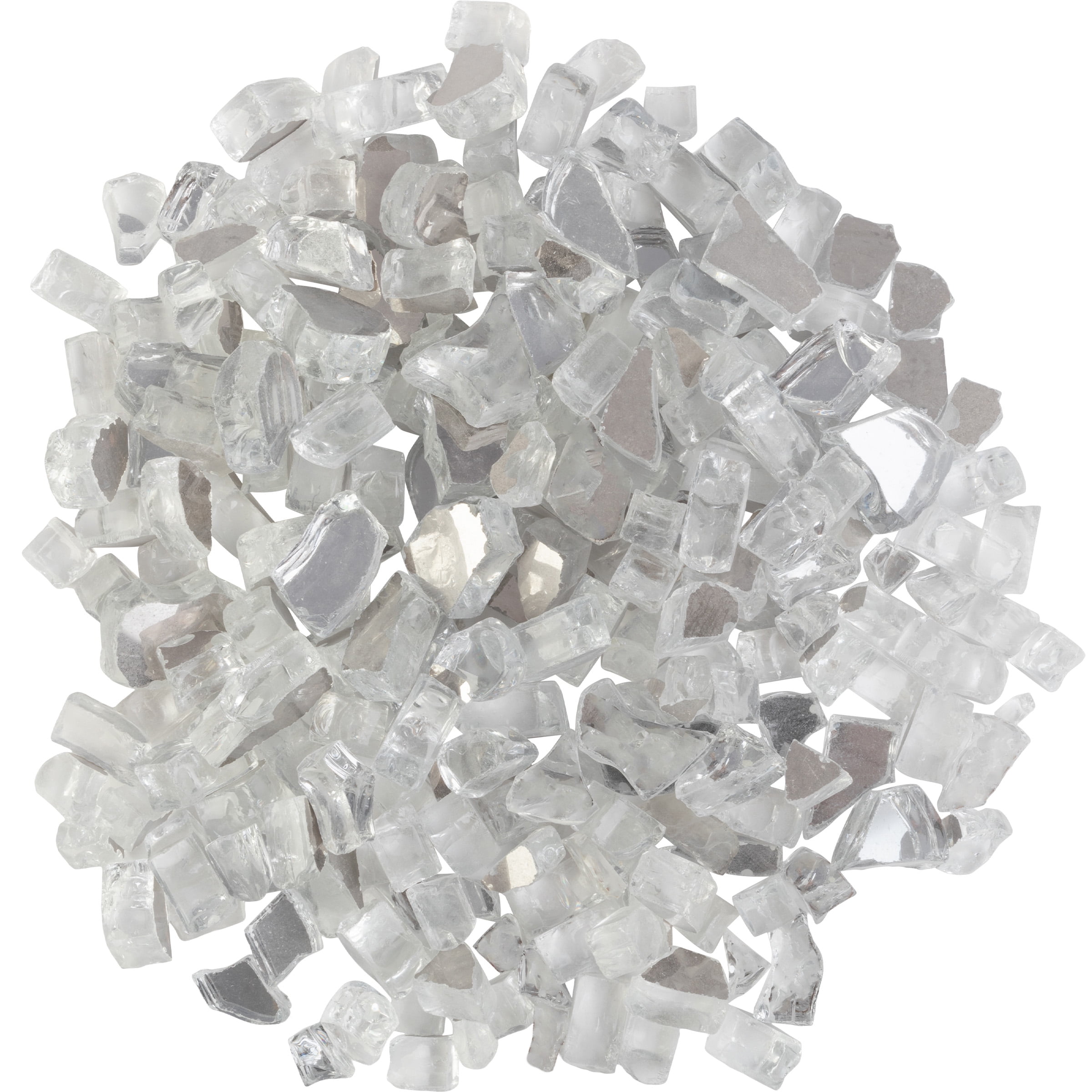 Pure Garden 10lbs Fire Pit Glass - 1/2-Inch Glass Rocks, Diamond Clear