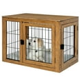 thumbnail image 1 of PETMAKER Furniture-Style Dog Crate with Double Doors and Cushion (Natural), 1 of 9