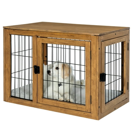 PETMAKER Furniture-Style Dog Crate with Double Doors and Cushion (Natural)