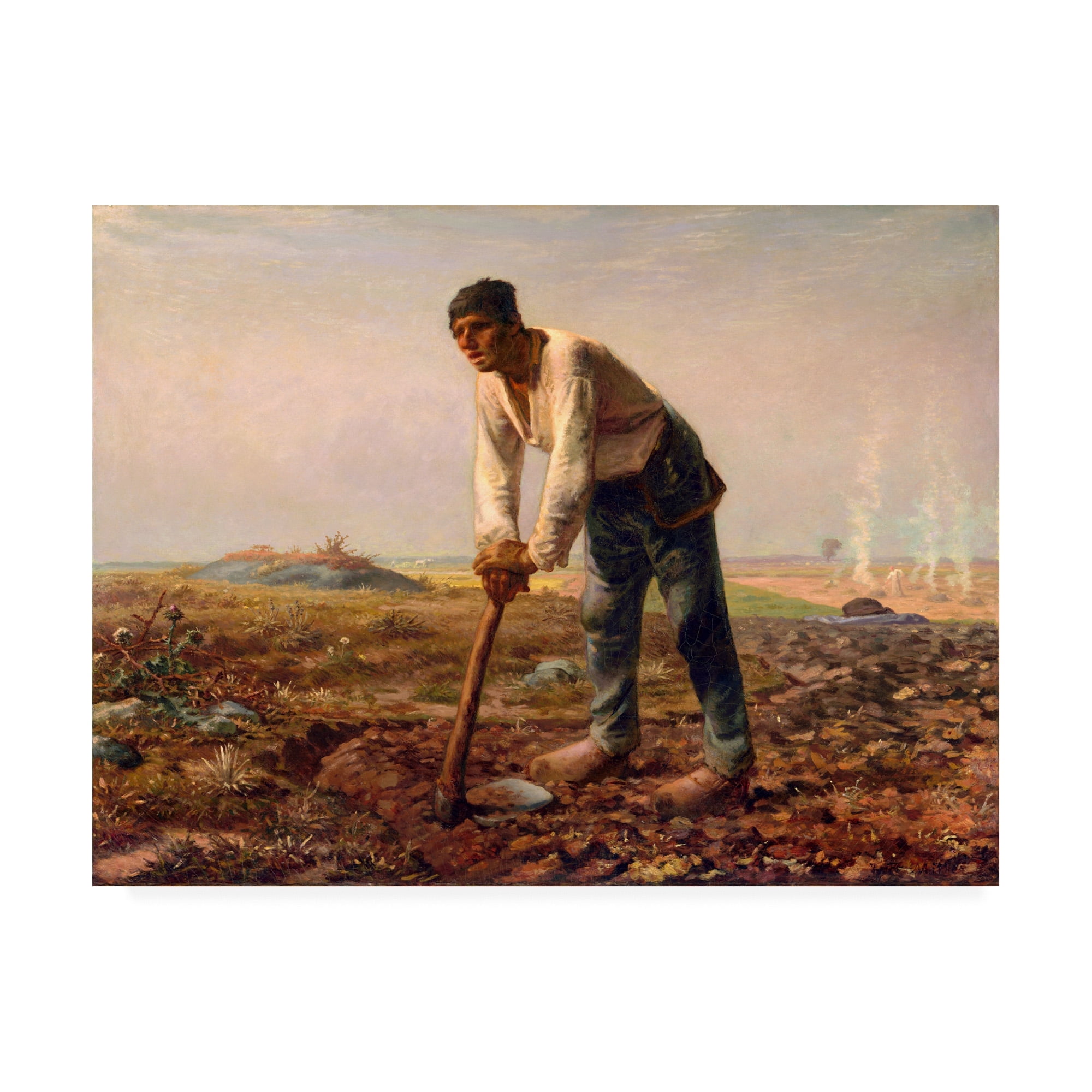 Jean-Francois Millet 'Man with a hoe' Canvas Art