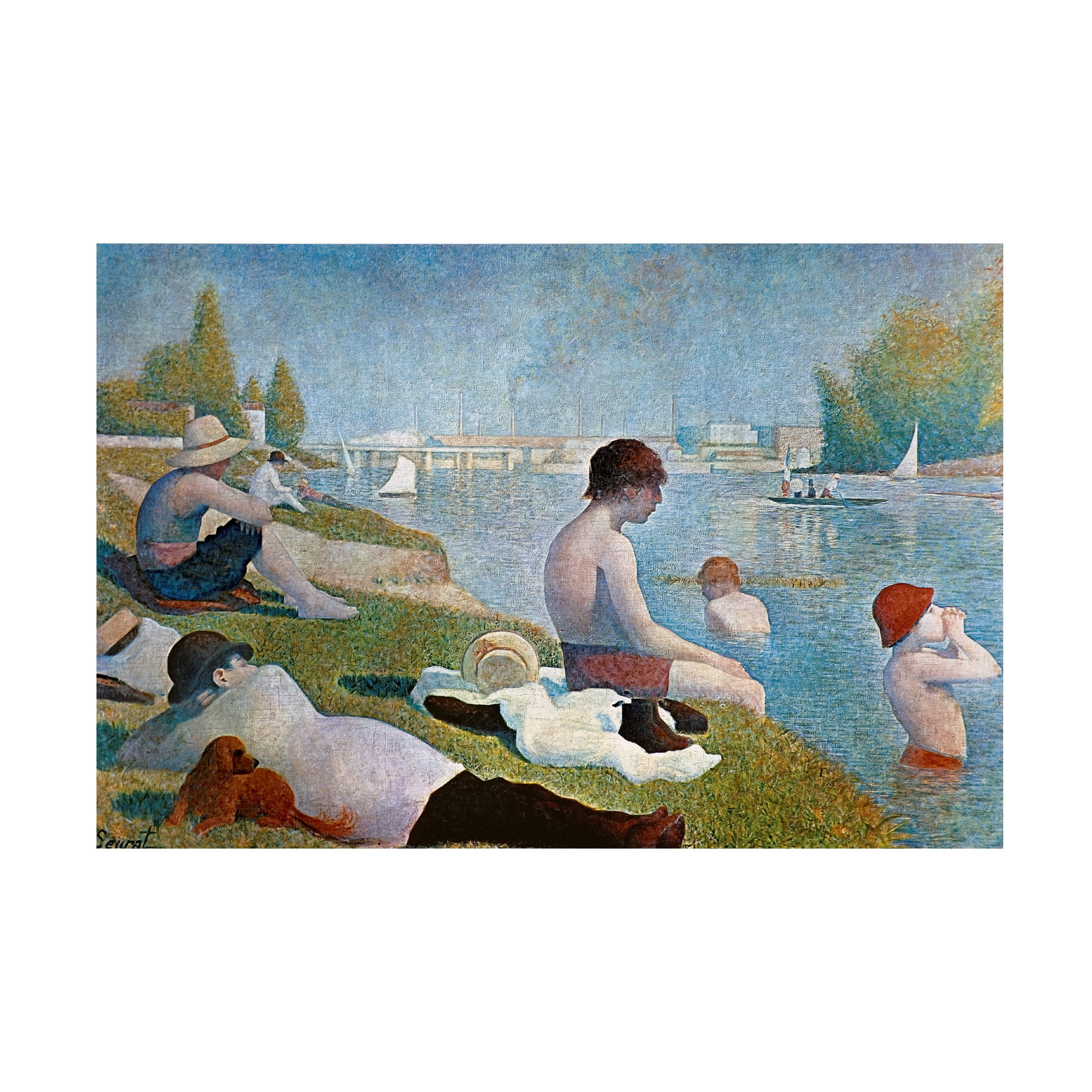 Georges Seurat 'Bathing at Asnieres' Canvas Art