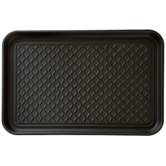 Stalwart All-Weather Indoor/Outdoor Boot Tray with Raised Edge (Black)