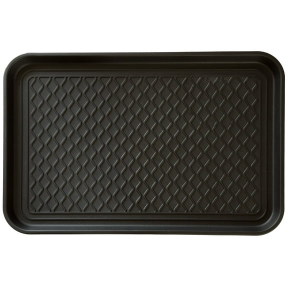 Stalwart All-Weather Indoor/Outdoor Boot Tray with Raised Edge (Black)