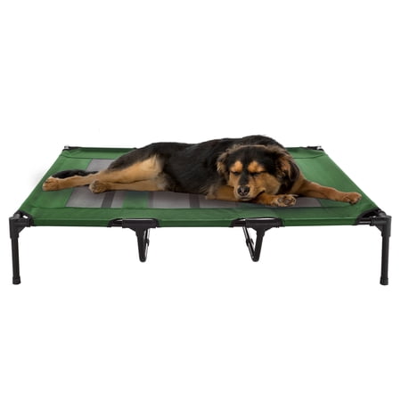 PETMAKER 48x35 Indoor/Outdoor Elevated Dog Bed for Pets up to 110lbs, Green