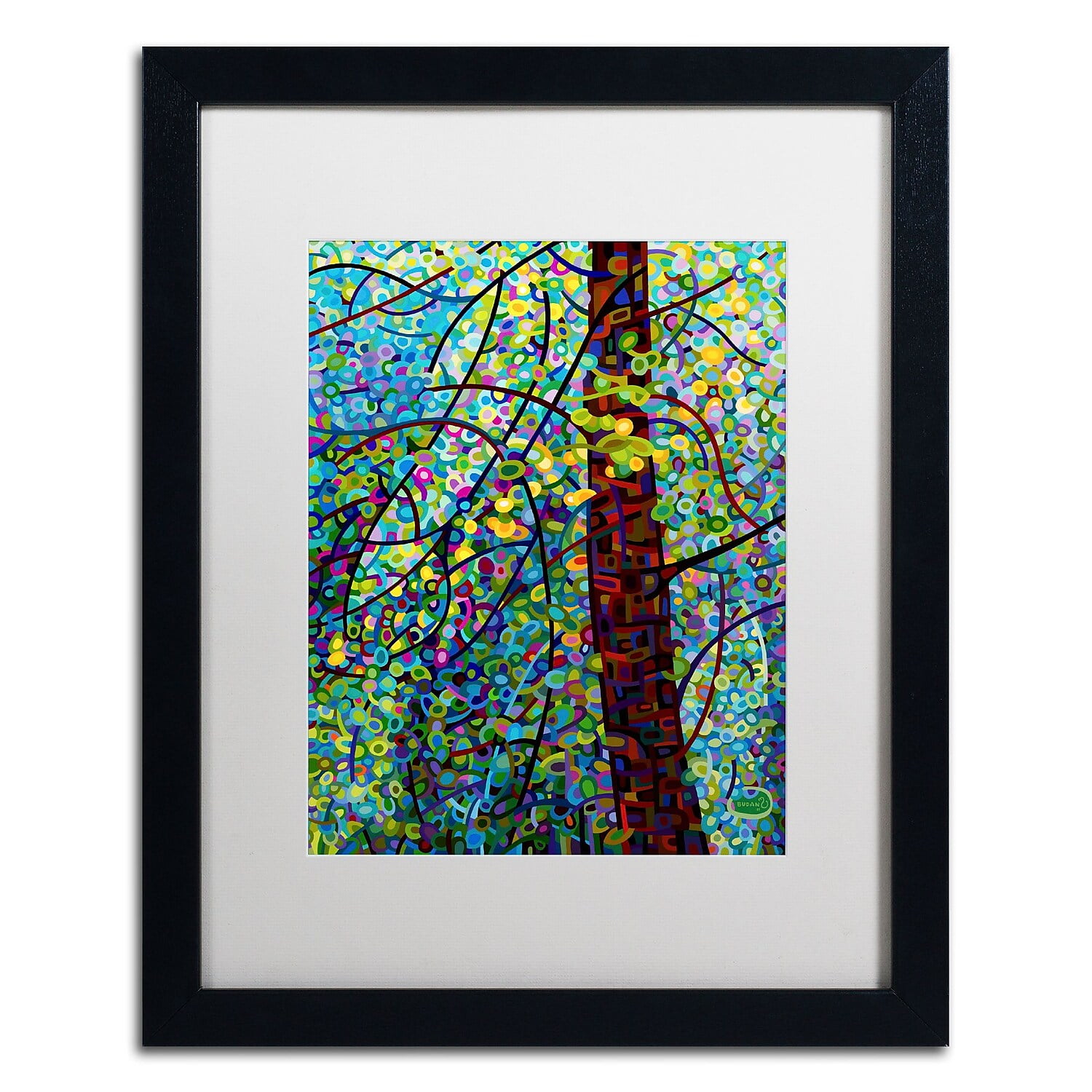 Mandy Budan Abstract Tree Art on Canvas with Black Frame