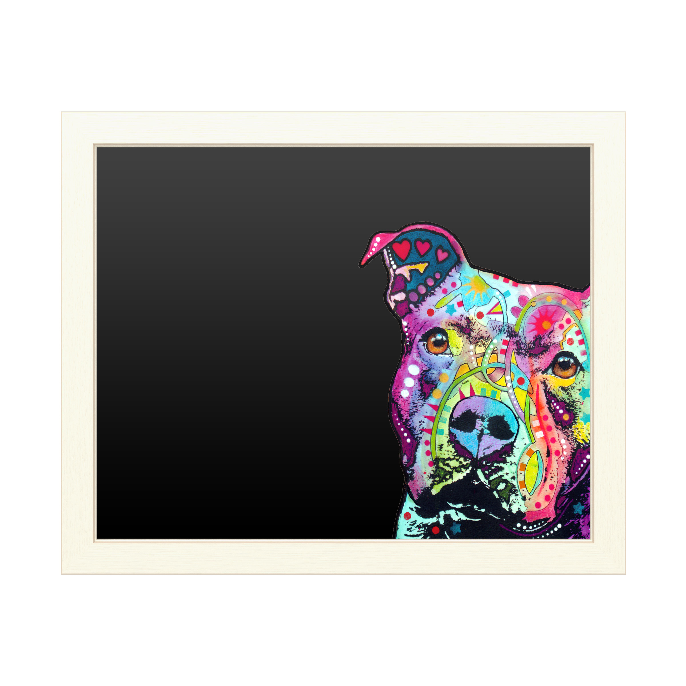 Functional Chalkboard with Printed Artwork - Dean Russo 'Thoughtful Pitbull' Chalk Board W
