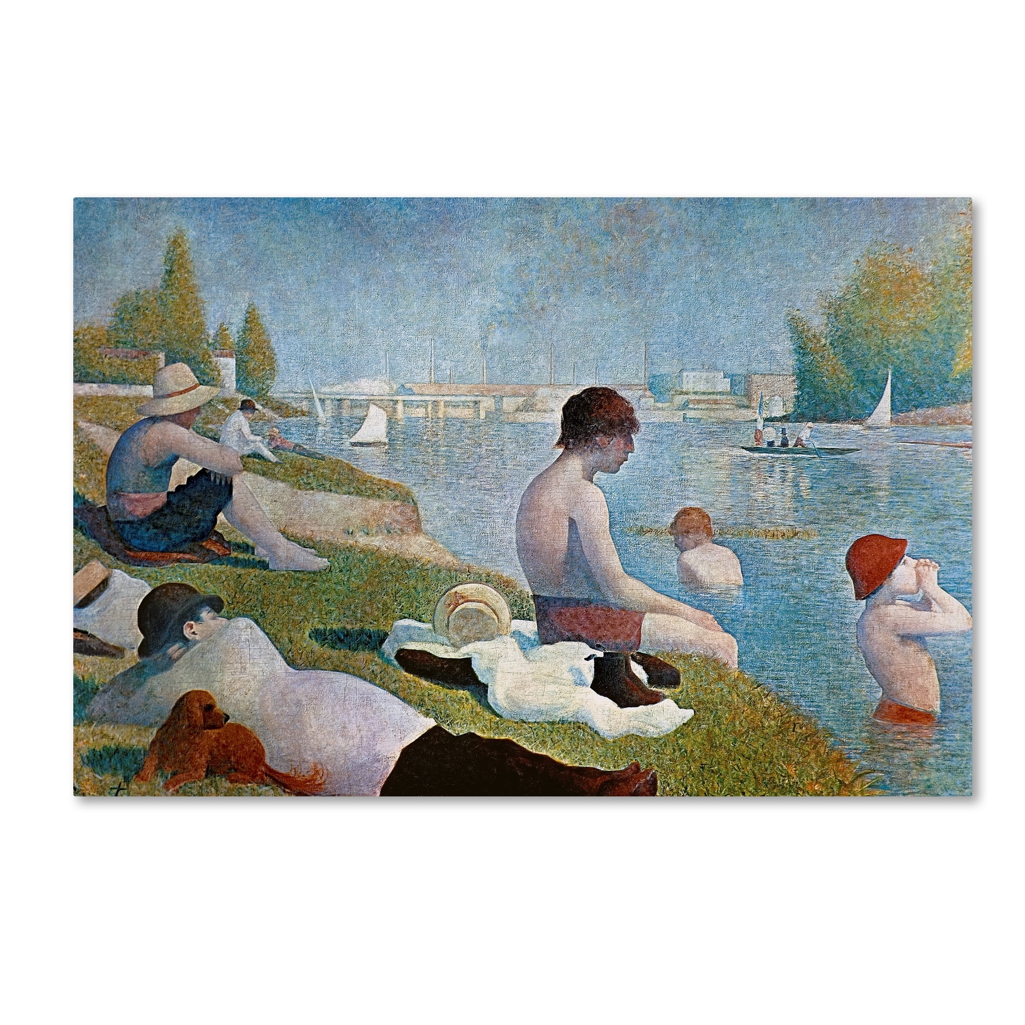 Georges Seurat 'Bathing at Asnieres' Canvas Art