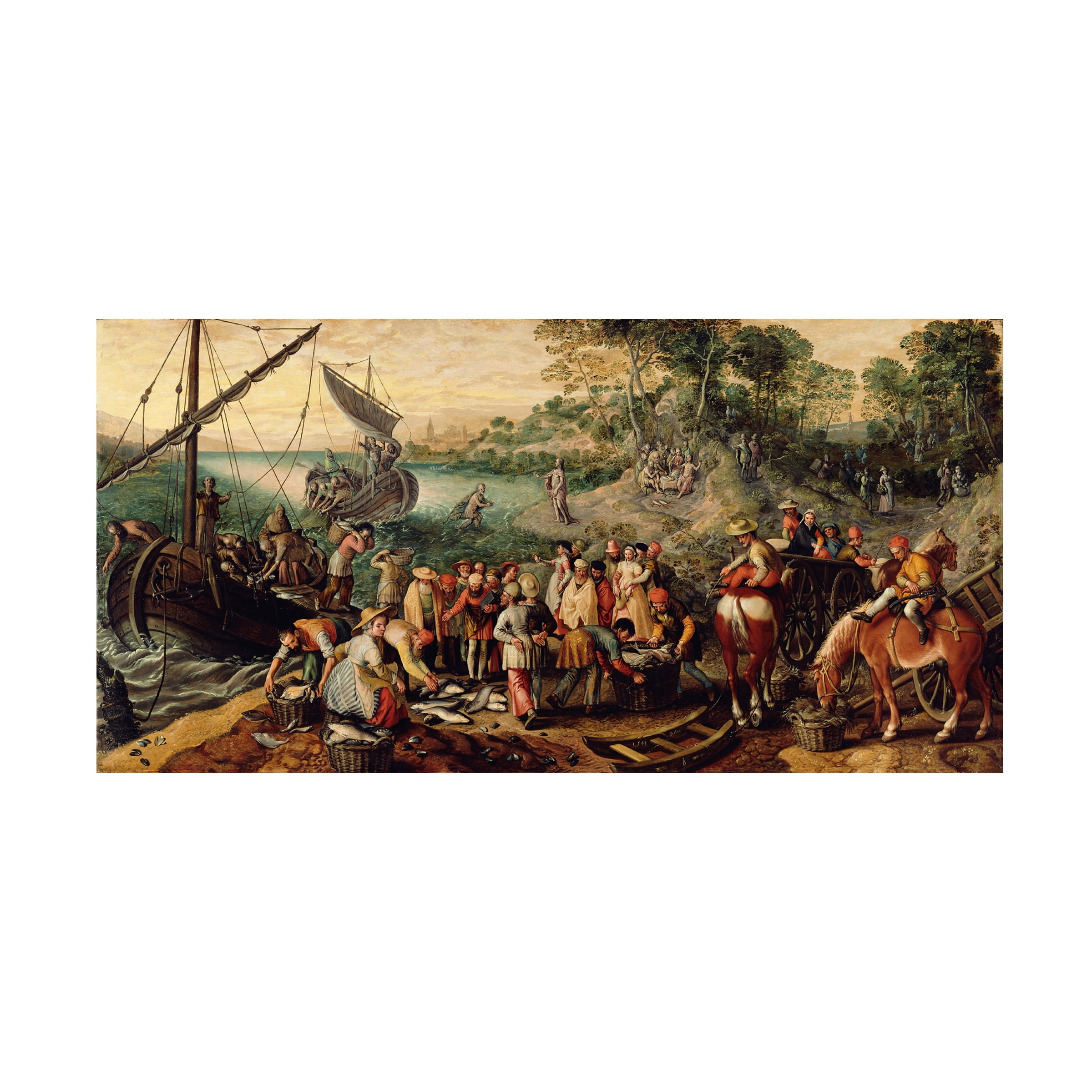 Beuckelaer 'The Miraculous Catch Of Fishes' Canvas Art
