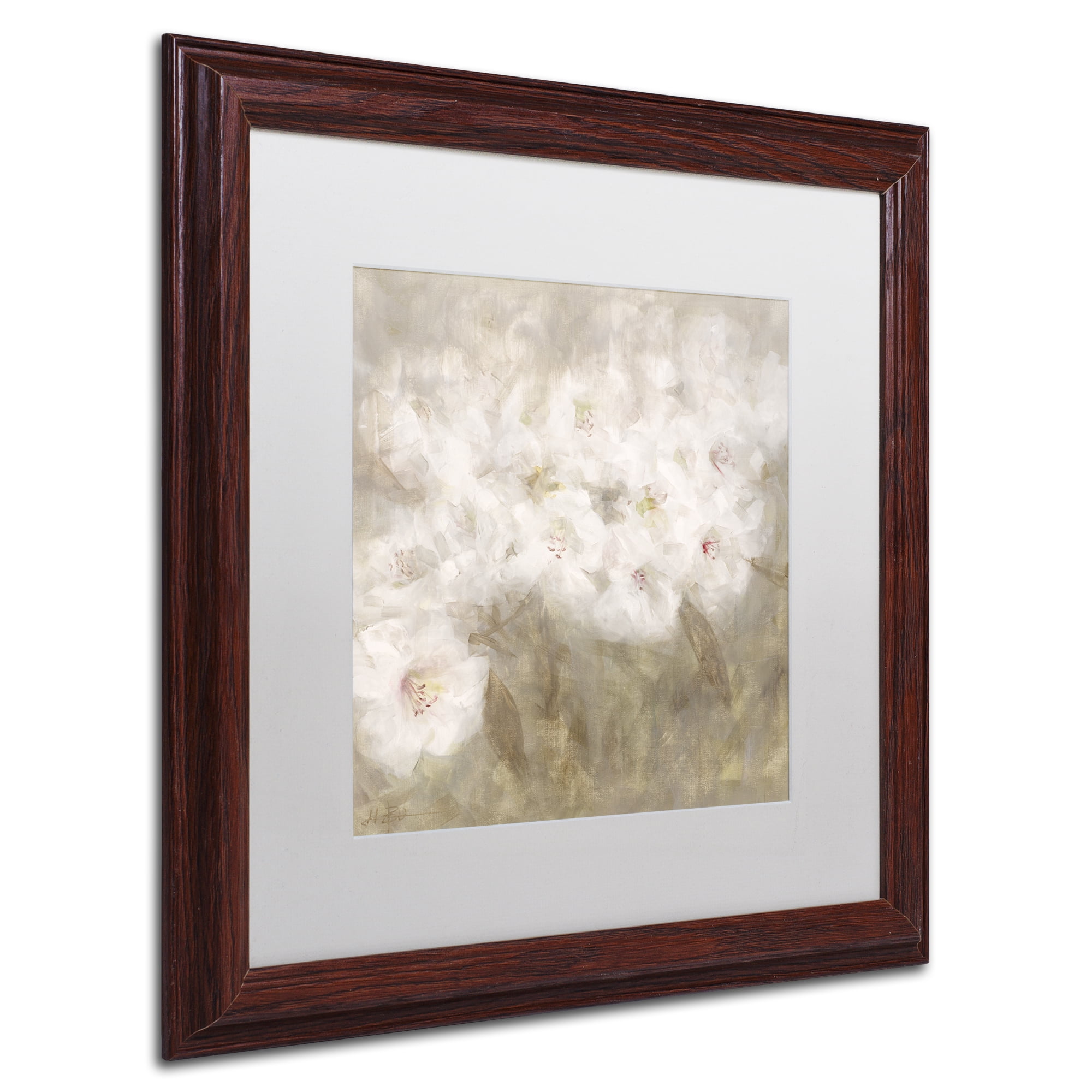 Li Bo 'Wild Flowers I' Matted Framed Art