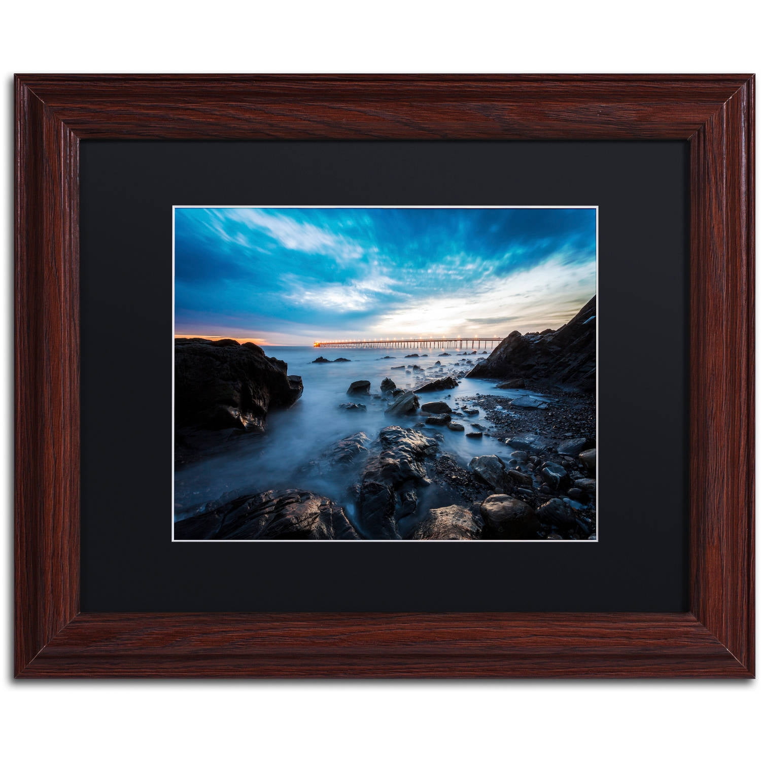 Chris Moyer 'Bacara Twilight' Black Matted Framed Art