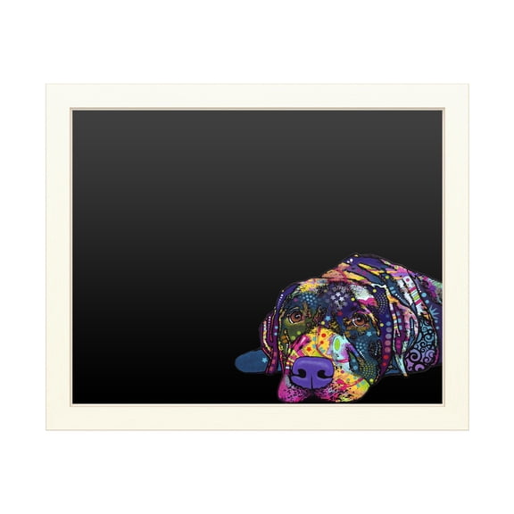 Functional Chalkboard with Printed Artwork - Dean Russo 'Savvy Labrador' Chalk Board Wall Sign - Ready to Hang