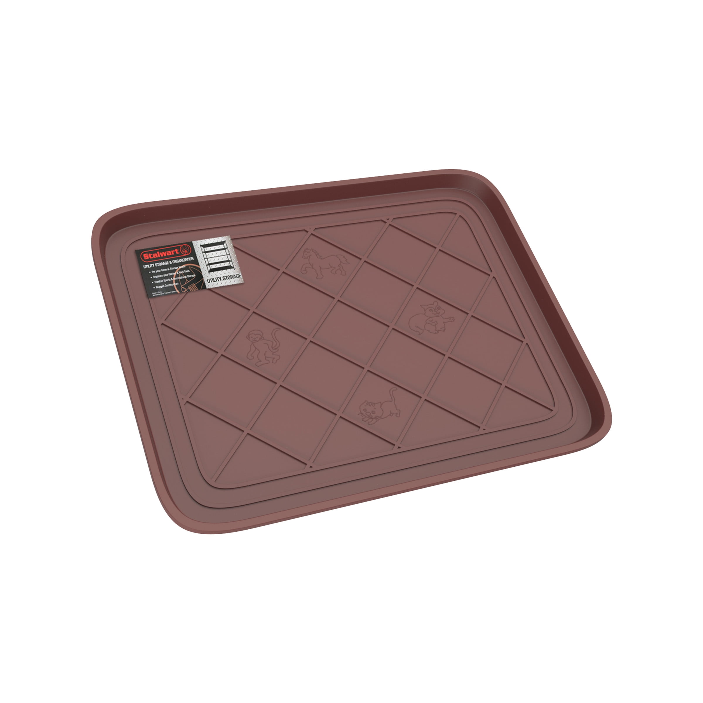 Brown Polypropylene Rectangle Outdoor Boot Tray