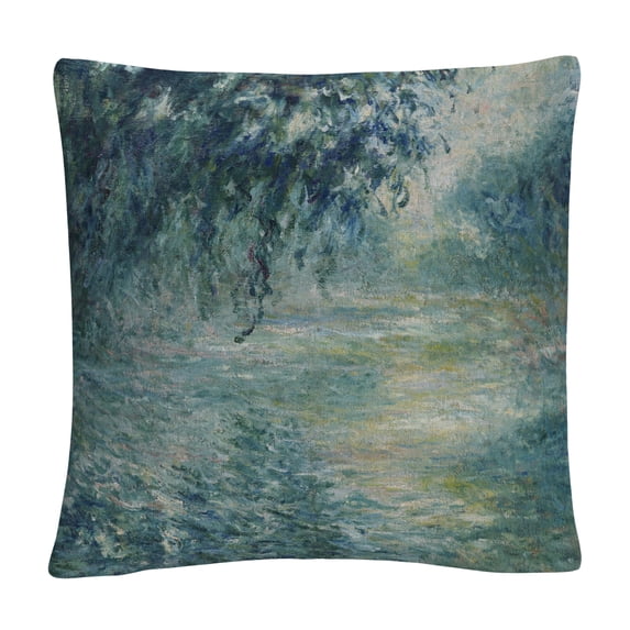 Monet 'Morning On The Seine' 16 X 16 Decorative Throw Pillow