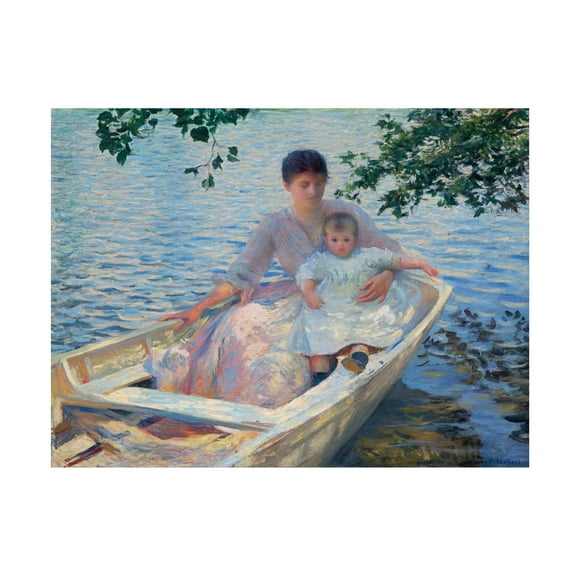 Edmund Tarbell 'Mother And Child In A Boat' Canvas Art