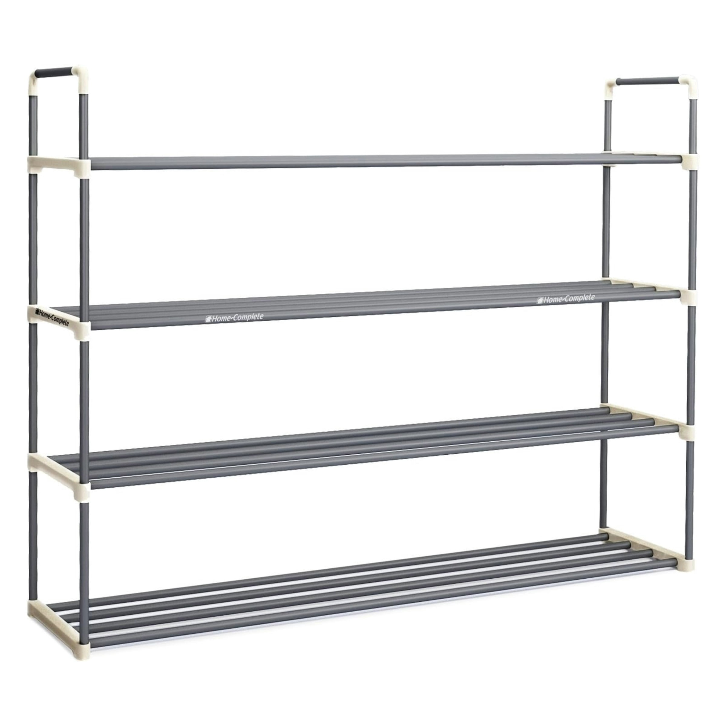 Home-Complete 4-Tier Shoe Rack for 20 Pairs Sneakers, Heels, Boots (Gray)