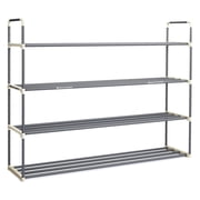 Home-Complete 4-Tier Shoe Rack for 20 Pairs Sneakers, Heels, Boots (Gray)
