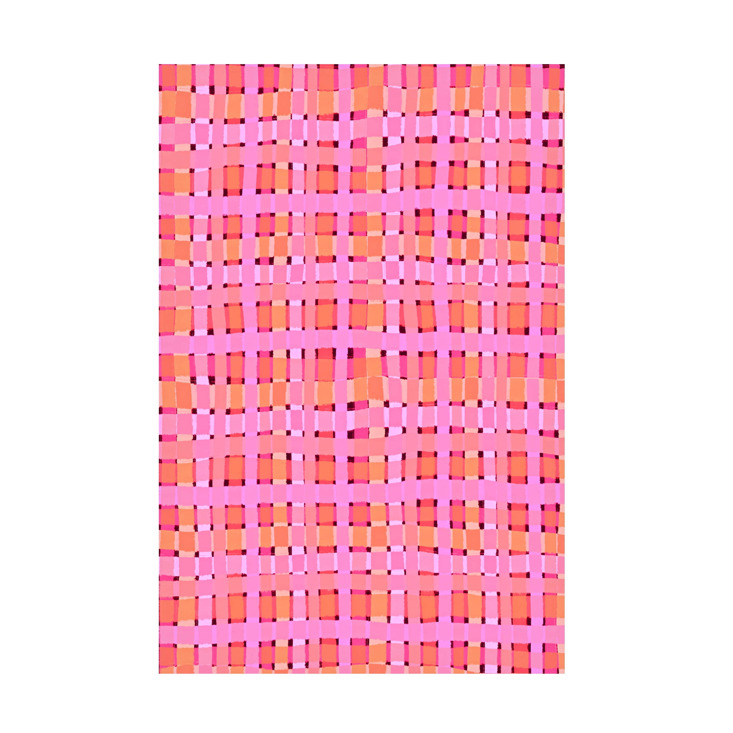 Treechild 'Pink Plaid' Canvas Art