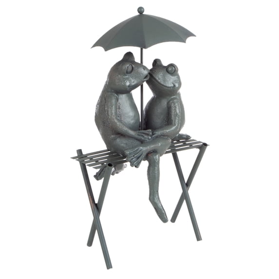 Pure Garden Frog Figurine for Flower Beds, Fairy Gardens, and More (Bronze)