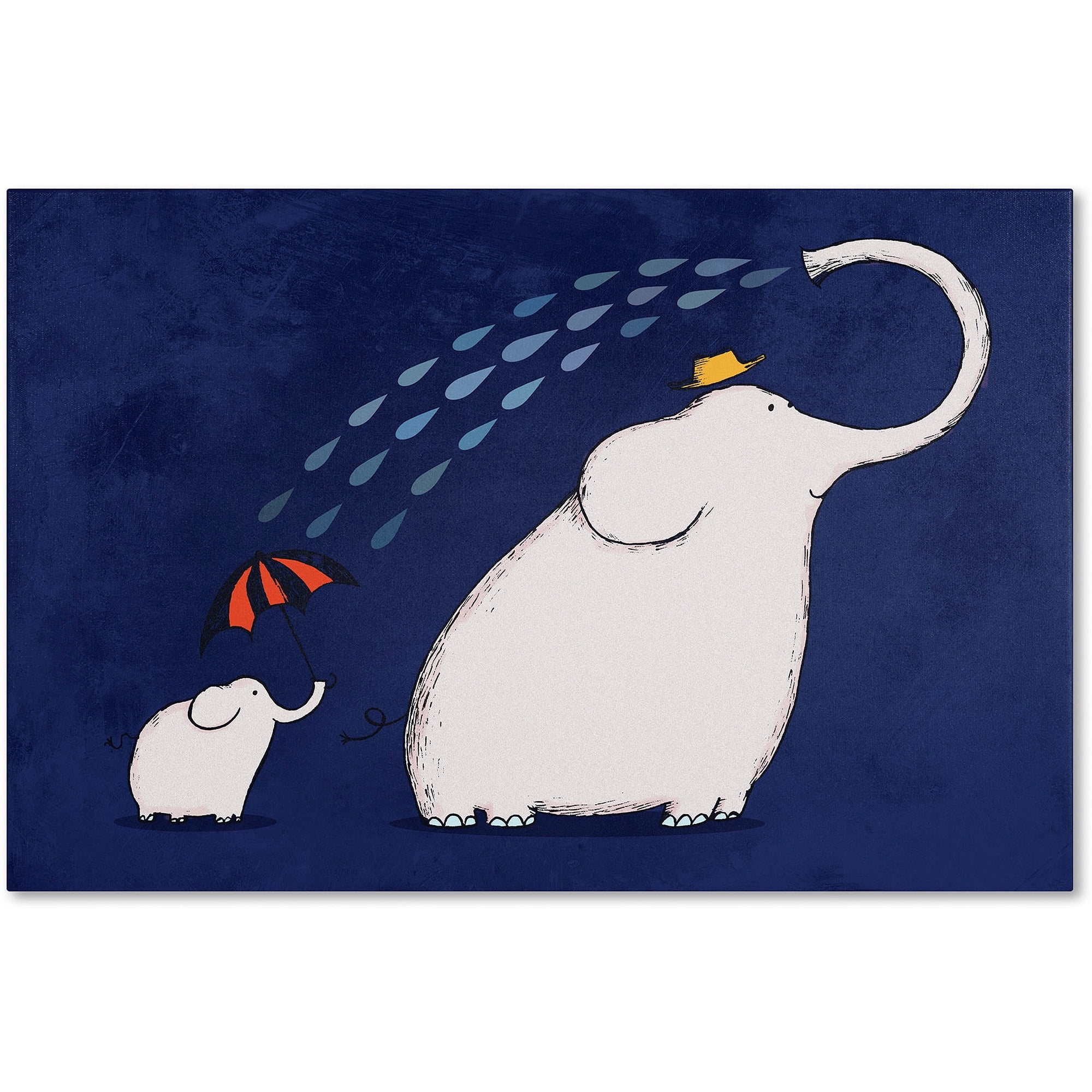 Carla Martell 'Umbrella Elephant' Canvas Art
