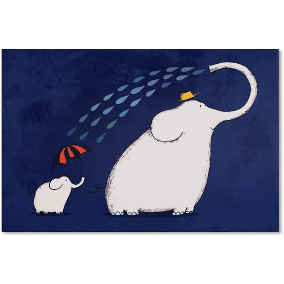 Carla Martell 'Umbrella Elephant' Canvas Art