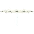thumbnail image 1 of Pure Garden 15 Ft Double Patio Umbrella – XL Sunshade with Hand Crank, Beige, 1 of 8