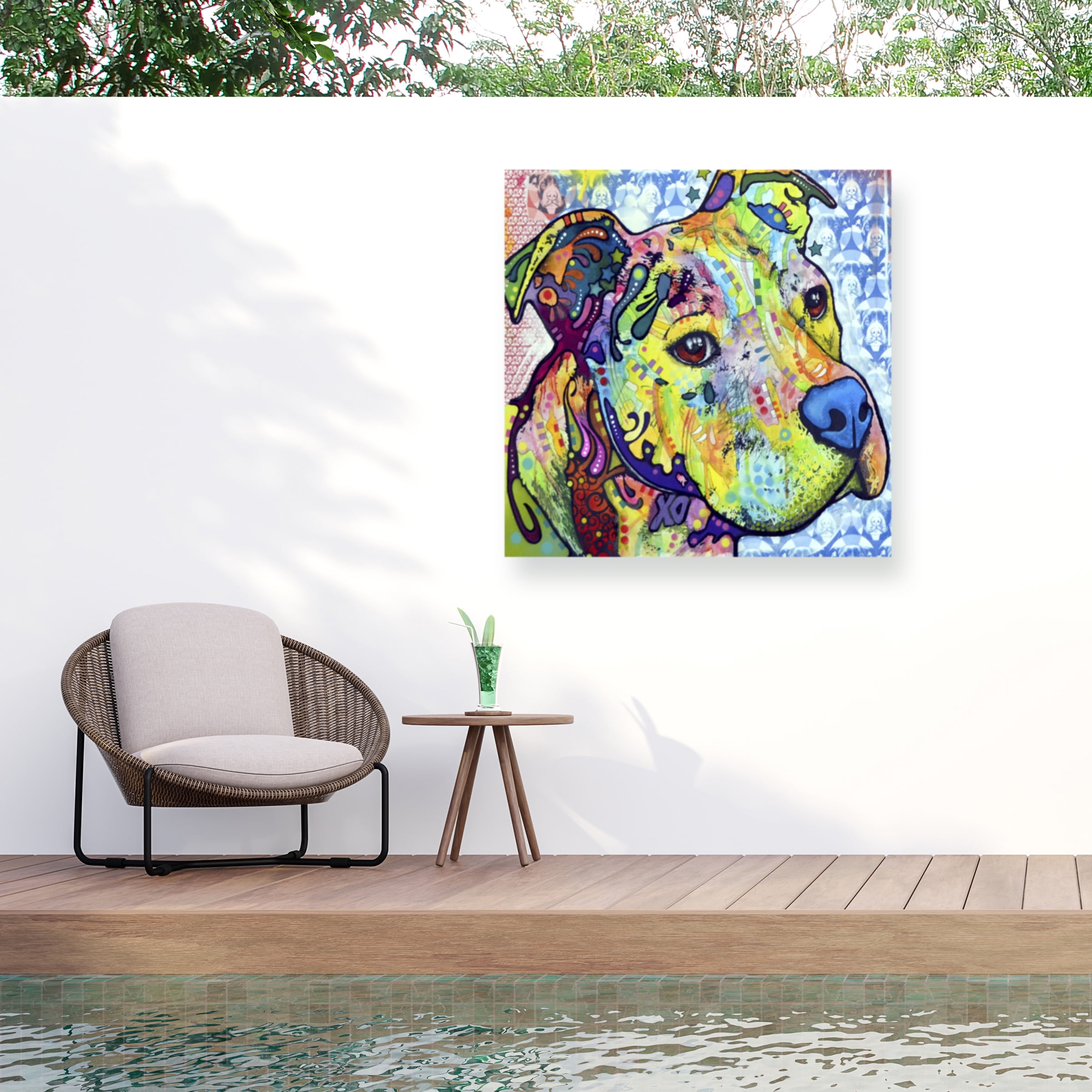 Dean Russo 'Thoughtful Pitbull III' Outdoor All-Weather Wall Decor
