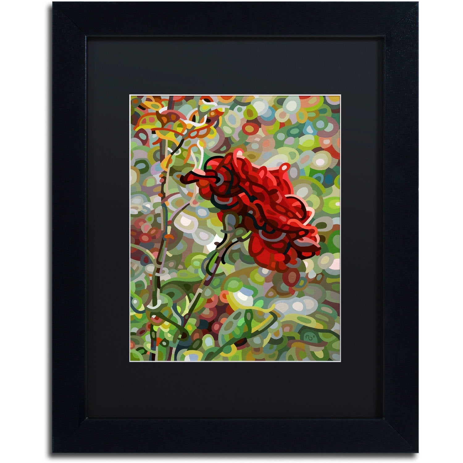 Mandy Budan Abstract Red Rose Canvas Print with Black Frame